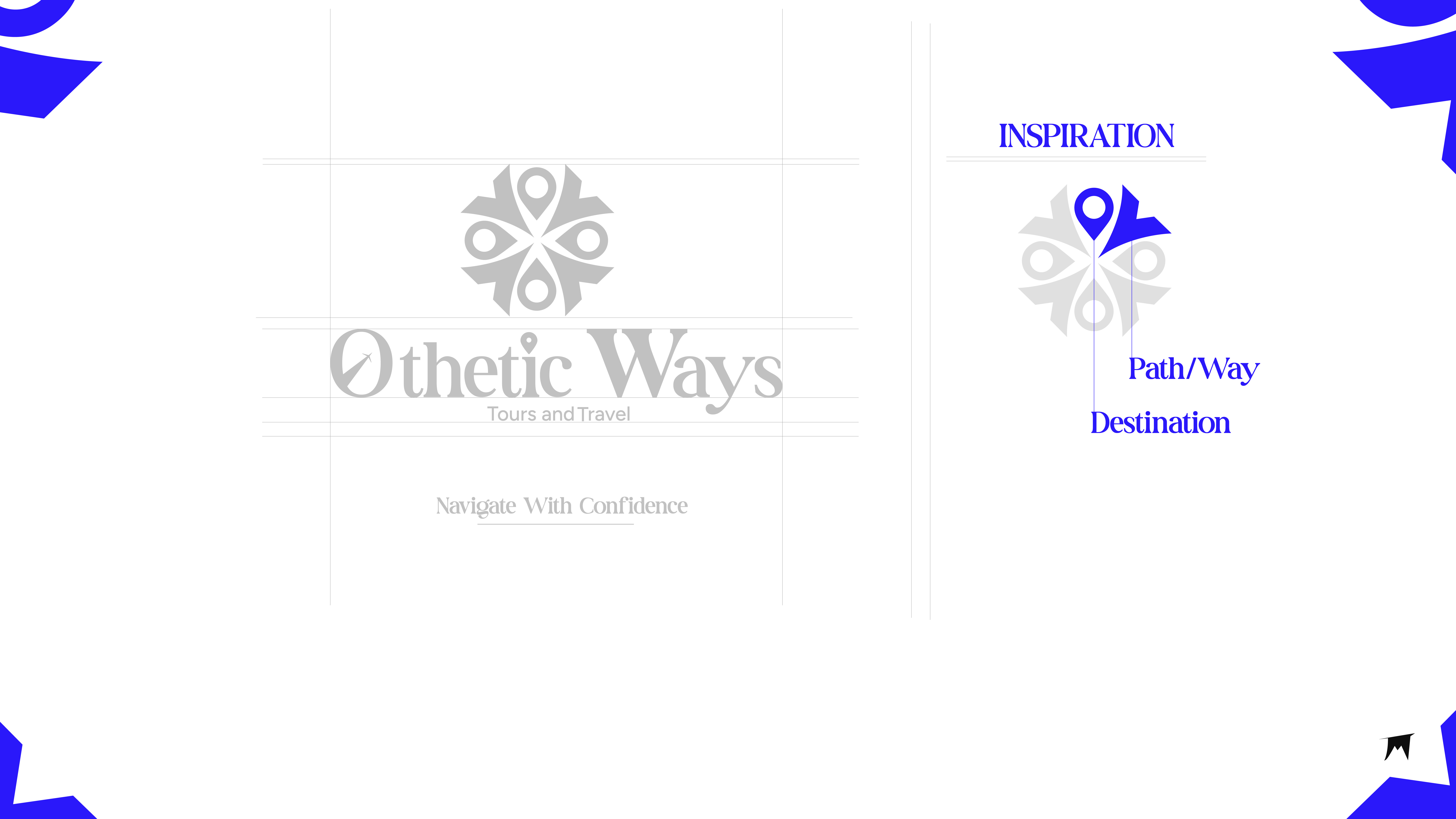 Othetic Ways logo concept, logo construction and inspiration board
